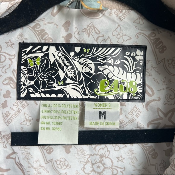 Women's e408 Ski & Snow Jacket in Blue with Yellow Flowers - Size M - Picture 11 of 16